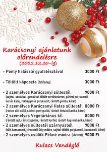 Vendéglő ünnepi reklám