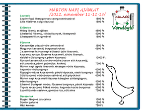 Márton-nap étlap